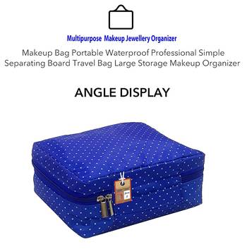 atorakushon ® Makeup Storage Box Cosmetic Vanity Necklace Travelling Wardrobe Organizer Jewellery Pouch for Women (Blue) 5