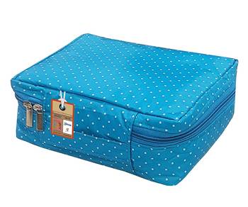 atorakushon ®Makeup Storage Box Cosmetic Vanity Necklace Travelling Wardrobe Organizer Jewellery Pouch for Women Skyblue 1