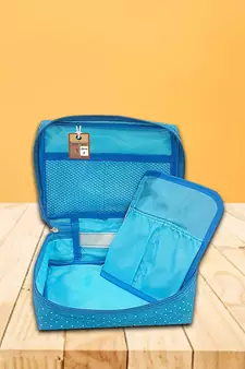 atorakushon ®Makeup Storage Box Cosmetic Vanity Necklace Travelling Wardrobe Organizer Jewellery Pouch for Women Skyblue