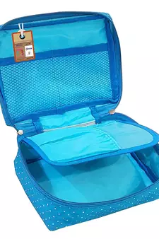 atorakushon ®Makeup Storage Box Cosmetic Vanity Necklace Travelling Wardrobe Organizer Jewellery Pouch for Women Skyblue