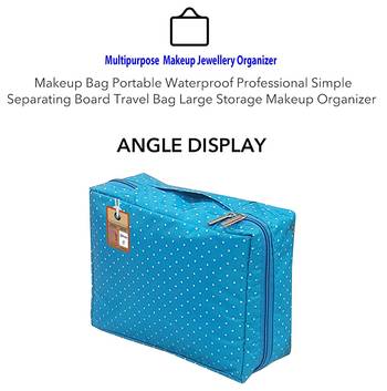 atorakushon ®Makeup Storage Box Cosmetic Vanity Necklace Travelling Wardrobe Organizer Jewellery Pouch for Women Skyblue 5