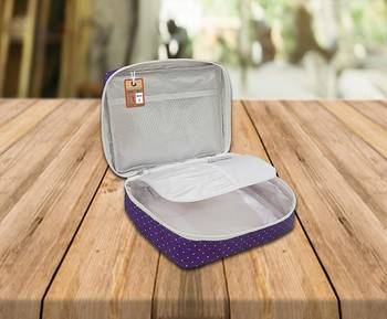 atorakushon®Makeup Storage Box Cosmetic Vanity Necklace Travelling Wardrobe Organizer Jewellery Pouch for Women (Purple) 2