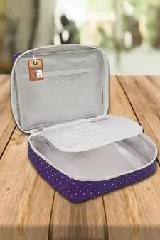 atorakushon®Makeup Storage Box Cosmetic Vanity Necklace Travelling Wardrobe Organizer Jewellery Pouch for Women (Purple)