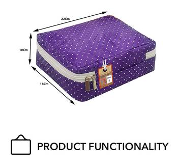 atorakushon®Makeup Storage Box Cosmetic Vanity Necklace Travelling Wardrobe Organizer Jewellery Pouch for Women (Purple) 3