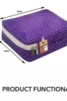 atorakushon®Makeup Storage Box Cosmetic Vanity Necklace Travelling Wardrobe Organizer Jewellery Pouch for Women (Purple)