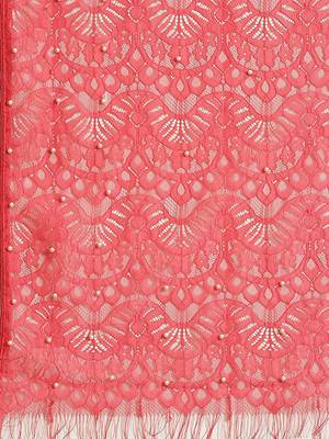 Pink plain net saree with blouse 4