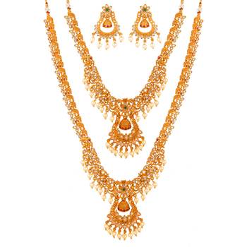 antique gold Alloy necklace sets 3