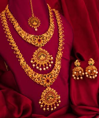 antique gold Alloy necklace sets 2