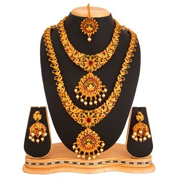 antique gold Alloy necklace sets 3