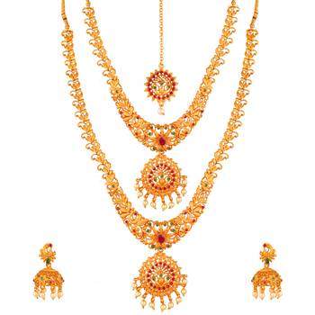 antique gold Alloy necklace sets 4