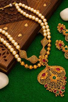 antique gold Alloy necklace sets
