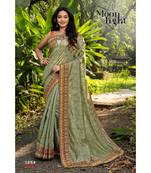 Green chanderi sarees Traditional Saree with Contrast Border