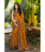 Orange chanderi sarees Traditional Saree with Contrast Border
