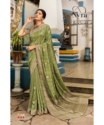 Green silk sarees Traditional Saree with Contrast Border 1