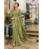 Green silk sarees Traditional Saree with Contrast Border
