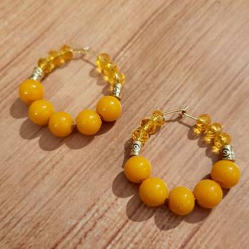 Purple agate hoops 1