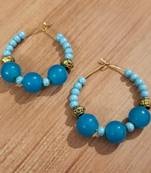 Yellow agate hoops
