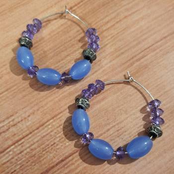 Purple agate hoops 1