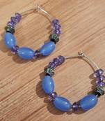 Purple agate hoops