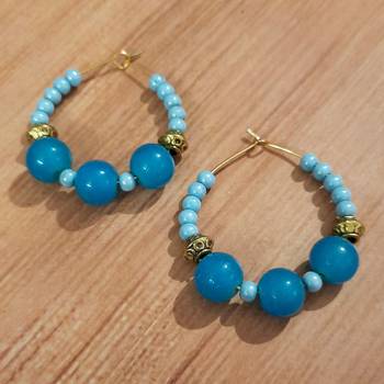 Blue agate hoops 1
