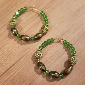 Green agate hoops 1