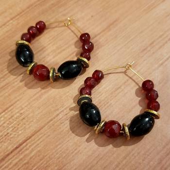 Black agate hoops 1