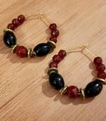 Black agate hoops