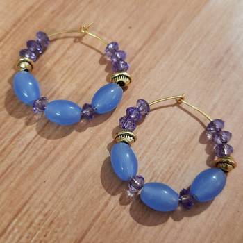 Purple agate hoops 1