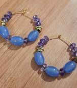 Purple agate hoops