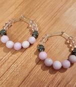 Pink agate hoops