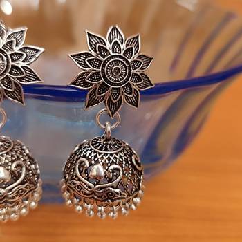 Silver jhumkas 2