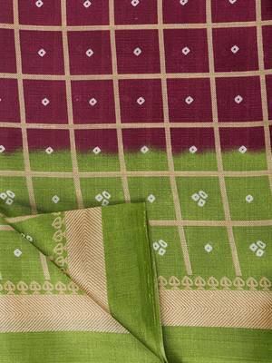 Green Printed Poly Silk Saree With Blouse 6