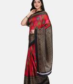 Multicolor Printed Silk Blend Saree With Blouse