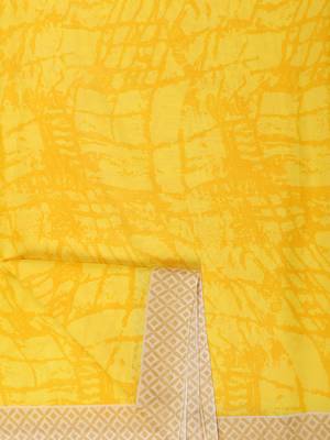 Yellow printed georgette saree with blouse 6