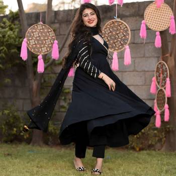 Black plain viscose rayon ethnic-kurtis 5