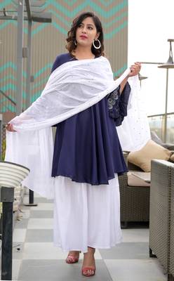 White plain viscose rayon ethnic-kurtis 2