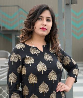 Black printed viscose rayon ethnic-kurtis 3