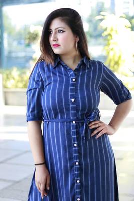 Blue printed viscose rayon ethnic-kurtis 2