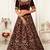Maroon Zari, Sequins and Thread Embroidered velvet Semi Stitched bridal lehenga