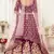 Engaging Purple Zari, Sequins and thread embroidered velvet fabric lehenga choli for dulhan