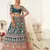 Glamorous Rama Blue Zari, Sequins and Thread Embroidered Slub Silk fabric Lehenga choli for bride
