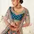 Glamorous Rama Blue Zari, Sequins and Thread Embroidered Slub Silk fabric Lehenga choli for bride