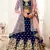 Alluring Navy-blue Zari, Sequins and thread embroidered Velvet Fabric Lehenga choli for bridal