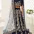 Delightful Navy-blue Zari, Sequins and Thread Embroidered velvet fabric lehenga choli for bride