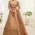 Brown Golden Sequins Embroidered Silk Fabric Lehenga choli for wedding