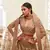 Brown Golden Sequins Embroidered Silk Fabric Lehenga choli for wedding