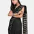 Black Stribe Work Cotton Silk Handloom Saree With Blouse