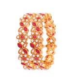 Red pearl bangles-and-bracelets