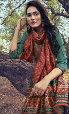 Green embroidered silk blend salwar 2