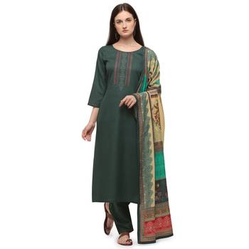 Green embroidered cotton salwar 1